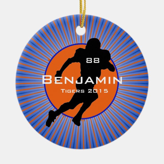 American Football Player Design Ornament (Front)