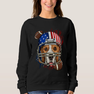 American Football Player English Beagle Dog Face P Sweatshirt
