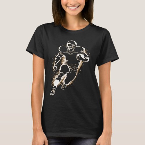 American Football Player Graphic T_Shirt