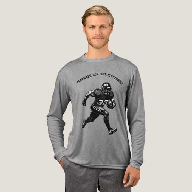American Football Player Illustration Tri-Blend Shirt (Full Front)