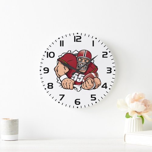 American Football Player  Large Clock