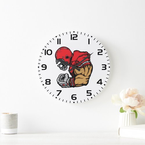 American Football Player Large Clock