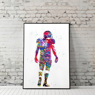 American Football Player Poster