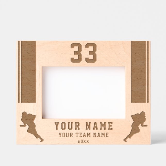 American Football Player Silhouette Sports Engraved Frames (Front)