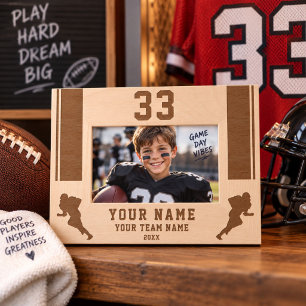 American Football Player Silhouette Sports Engraved Frames