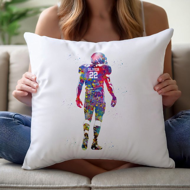 American Football Player Throw Pillow (Creator Uploaded)