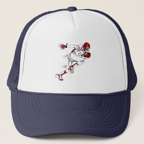 American football player   trucker hat