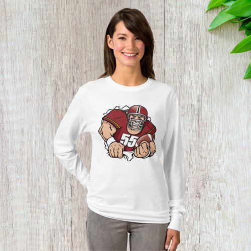 American Football Player Womens Long_Sleeve T_Shirt