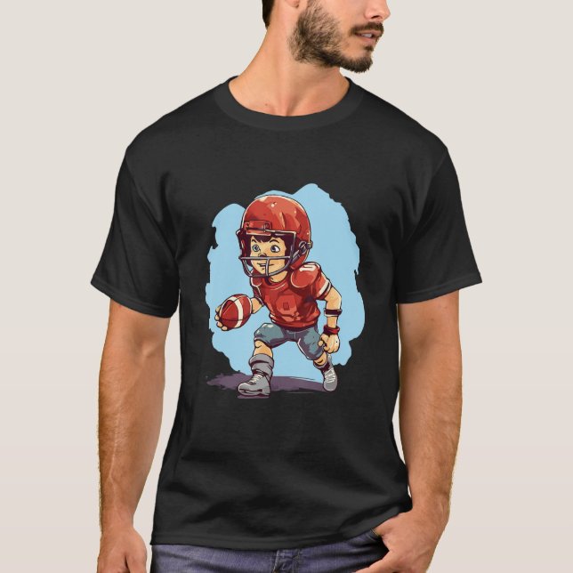 American Football Playing Boy   Kids American Foot T-Shirt (Front)