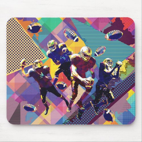 American Football pop art collage Mouse Pad