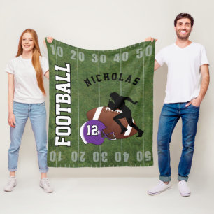 American Football 🏈 - Purple Helmet Fleece Blanket