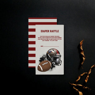 American Football Red & Black Baby Shower  Enclosure Card