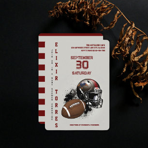 American Football Red & Black Baby Shower Invitation