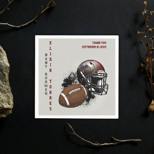 American Football Red & Black Baby Shower Napkins