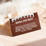 American Football Request Books for Baby Shower Enclosure Card<br><div class="desc">Brown and white American football baby shower book request enclosure card.  Personalize it with your own message.  Great for a baby boy.</div>