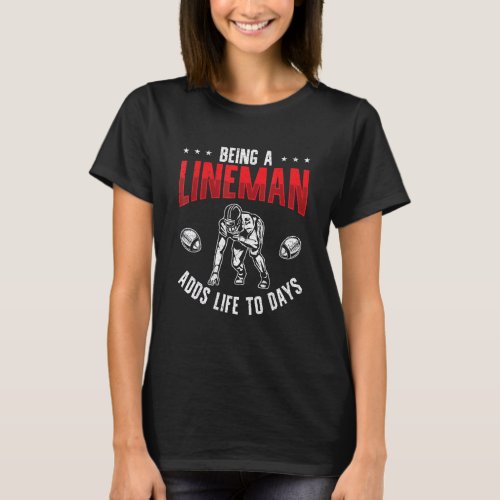 American Football Retro Lineman Vintage Football P T_Shirt