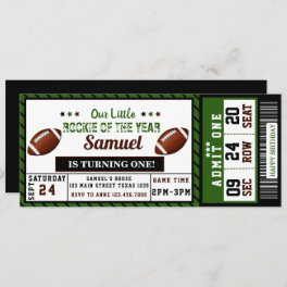 American Football Roockie of the year Birthday Invitation