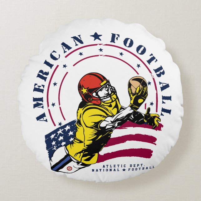 AMERICAN FOOTBALL ROUND PILLOW (Front)