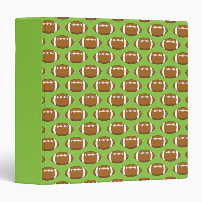 American Football Rugby Ball Pattern 3 Ring Binder (Front/Spine)