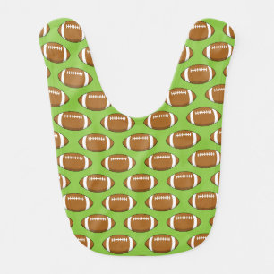 American Football Rugby Ball Pattern Baby Bib