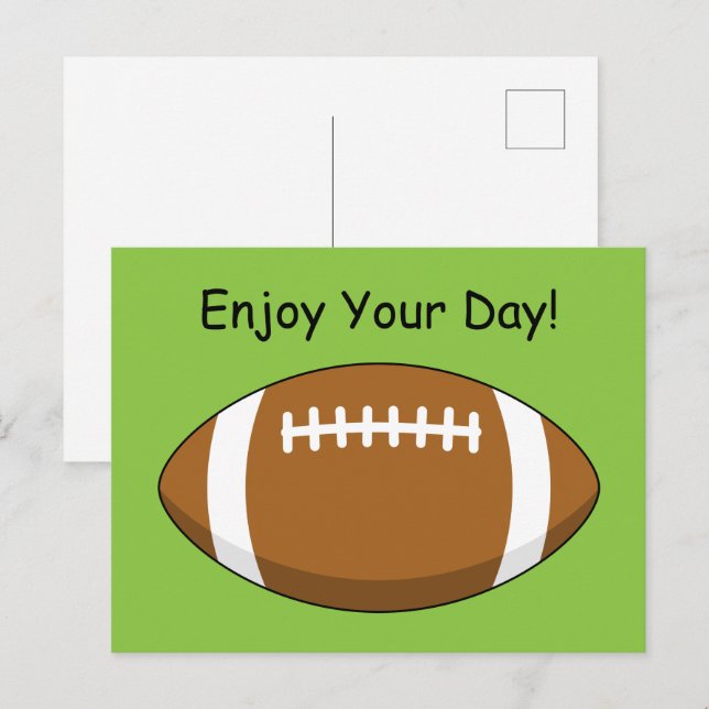 American Football Rugby Ball Personalize Holiday Postcard (Front/Back)