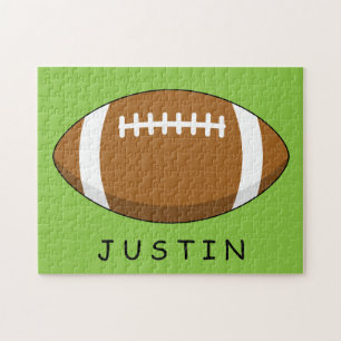 American Football Rugby Ball Personalize Jigsaw Puzzle