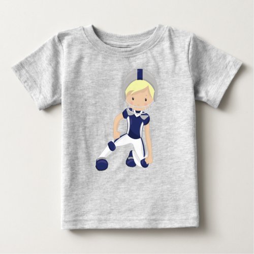 American Football Rugby Cute Boy Blond Hair Baby T_Shirt