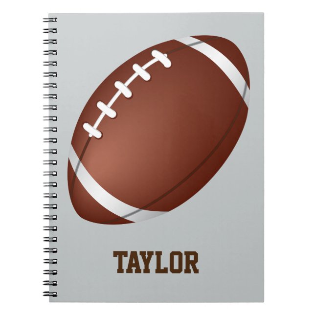 American football rugby name customize notebook (Front)