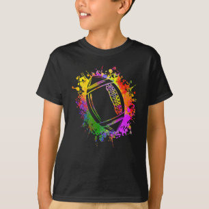 American Football Rugby Watercolor Splashes T-Shirt