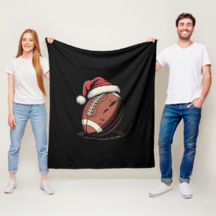 American Football Santa Hat Sports Christmas Xmas  Fleece Blanket