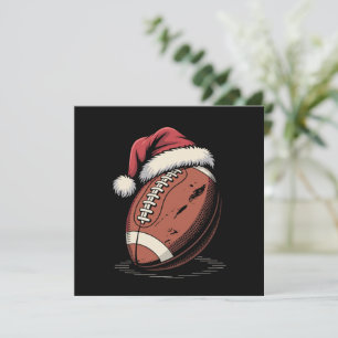 American Football Santa Hat Sports Christmas Xmas  Invitation