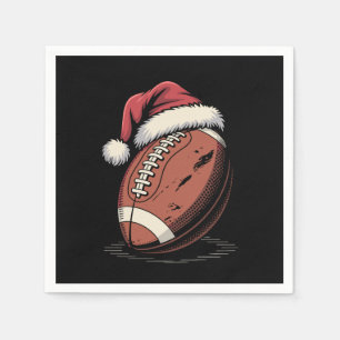 American Football Santa Hat Sports Christmas Xmas Napkins