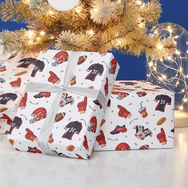 American football seamless pattern sport lover wrapping paper (Holidays)