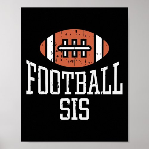 American Football Sis Vintage Gridiron Sports Love Poster