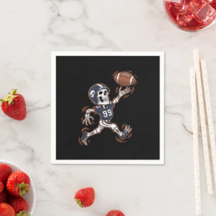 American Football Skeleton Halloween Football Napkins