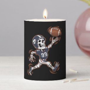 American Football Skeleton Halloween Football Pillar Candle