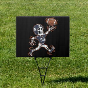 American Football Skeleton Halloween Football Sign