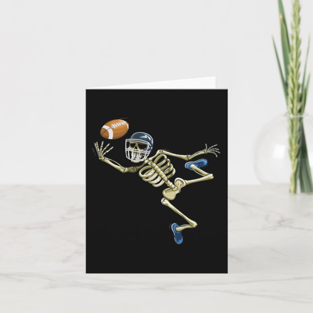American Football Skeleton Halloween Men Boys Foot Card (Front)