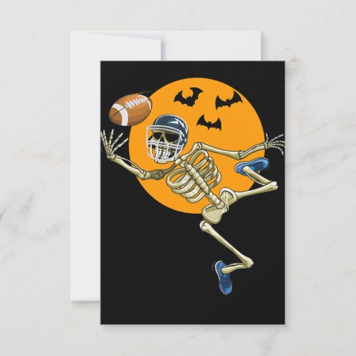 American Football Skeleton Halloween Men Boys Foot Invitation