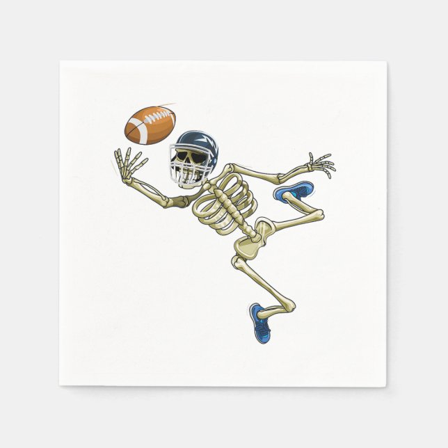 American Football Skeleton Halloween Men Boys Foot Napkins (Front)