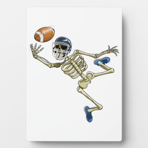 American Football Skeleton Halloween Men Boys Foot Plaque