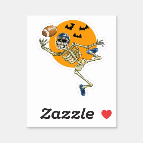 American Football Skeleton Halloween Men Boys Foot Sticker