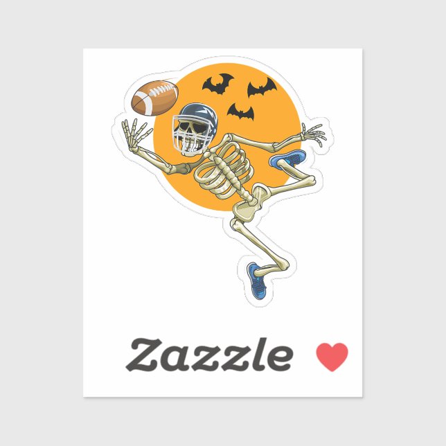 American Football Skeleton Halloween Men Boys Foot Sticker (Sheet)