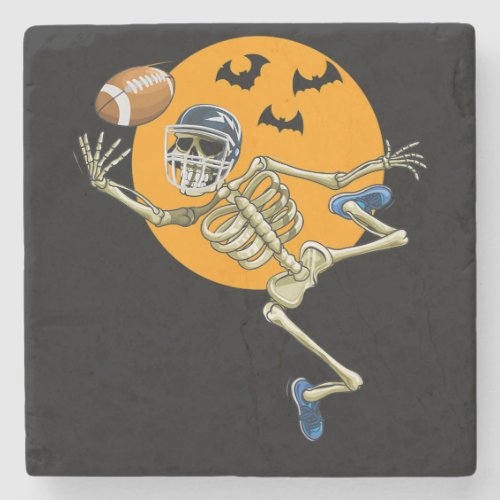 American Football Skeleton Halloween Men Boys Foot Stone Coaster