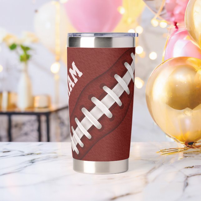 American Football Skinny Ruby Ball Team Name Insulated Tumbler (Bachelor Party)