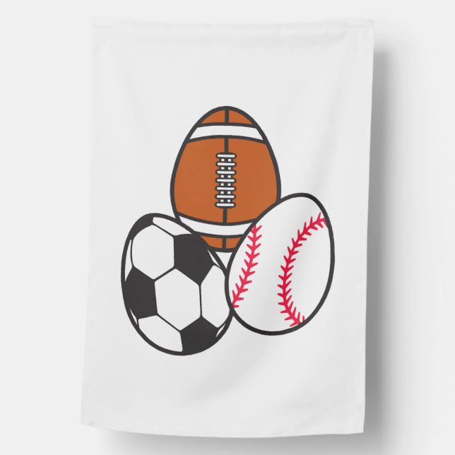 American Football Soccer Sports Baseball Easter House Flag (Front)