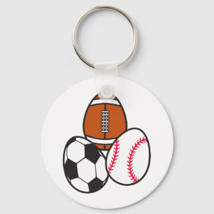 American Football Soccer Sports Baseball Easter Keychain