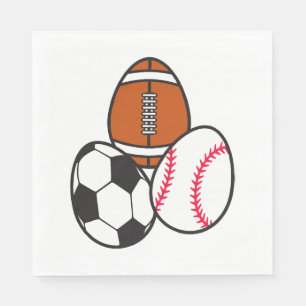American Football Soccer Sports Baseball Easter Napkins