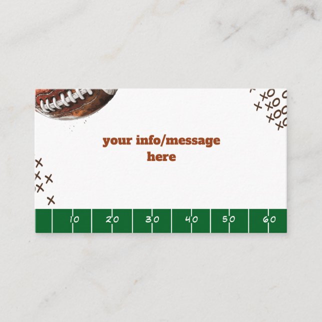 American football sport ball kids birthday enclosure card (Front)