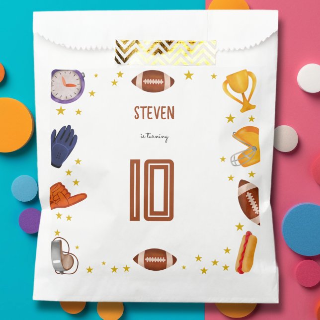 American football sport ball kids birthday favor bag (Creator Uploaded)